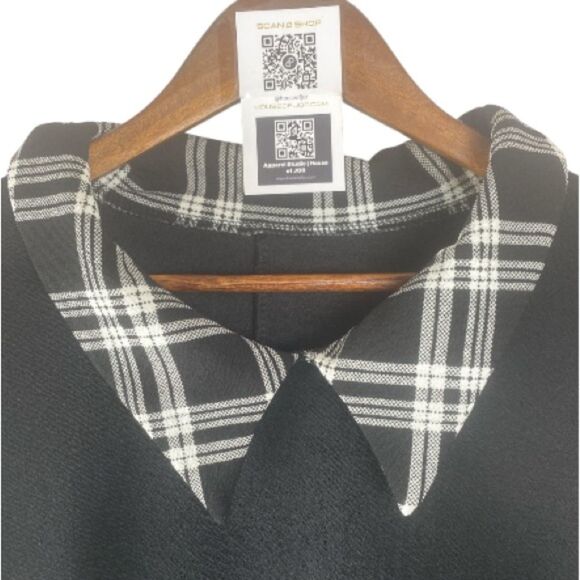 SHEIN Black and White Plaid Sweater// 2XL - Picture 3 of 7